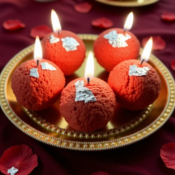 Motichoor Laddu Candle (Pack of 4)