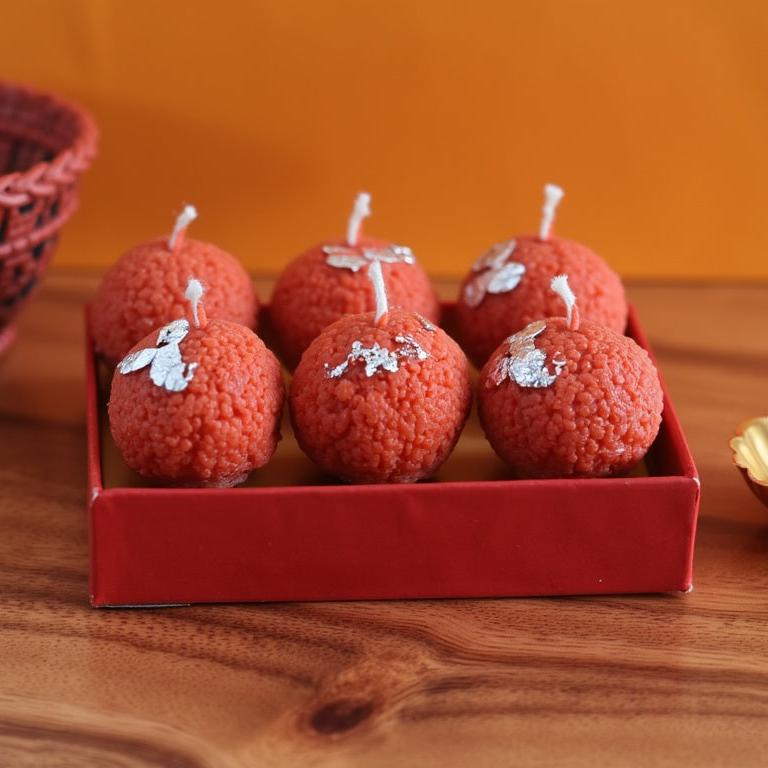 Motichoor Laddu Candle  (Pack of 6)