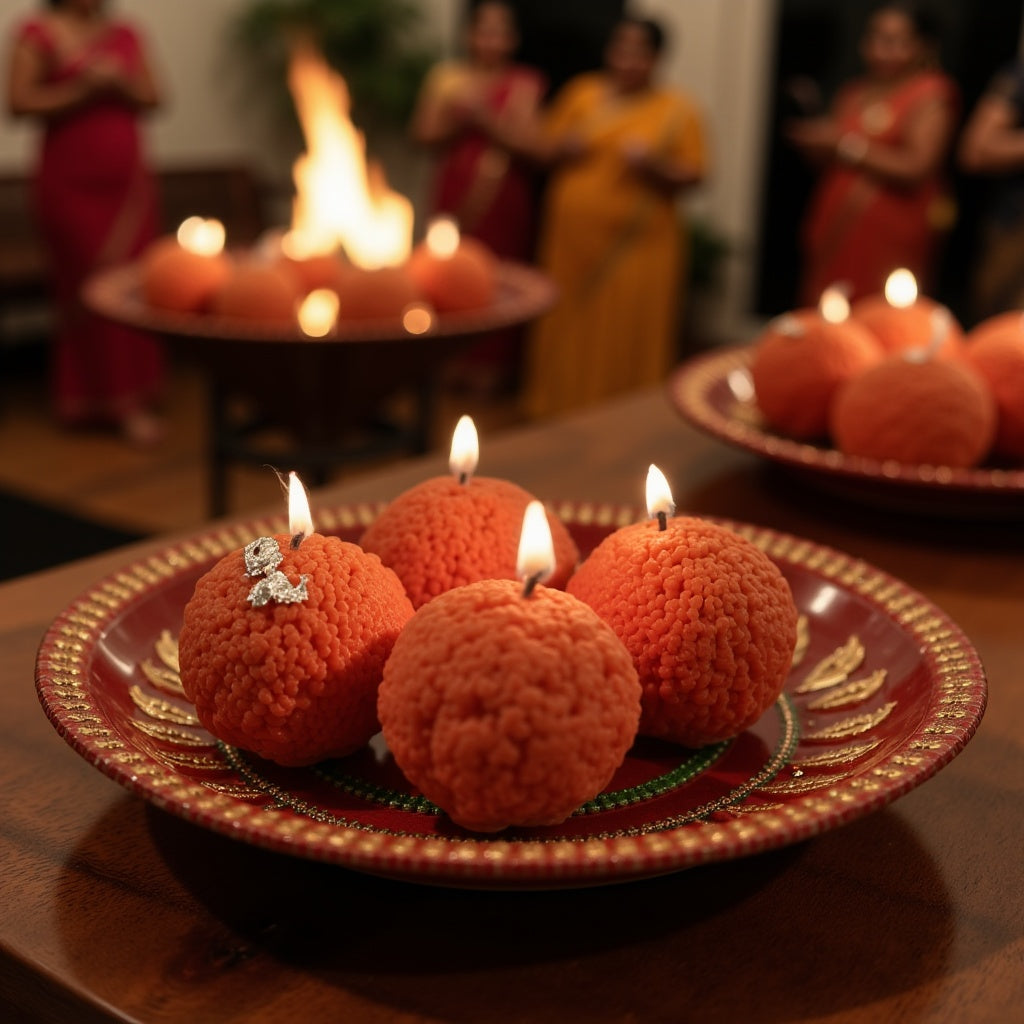 Motichoor Laddu Candle  (Pack of 6)